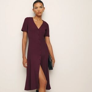 Reformation Locklin Dress Prune - Size 6